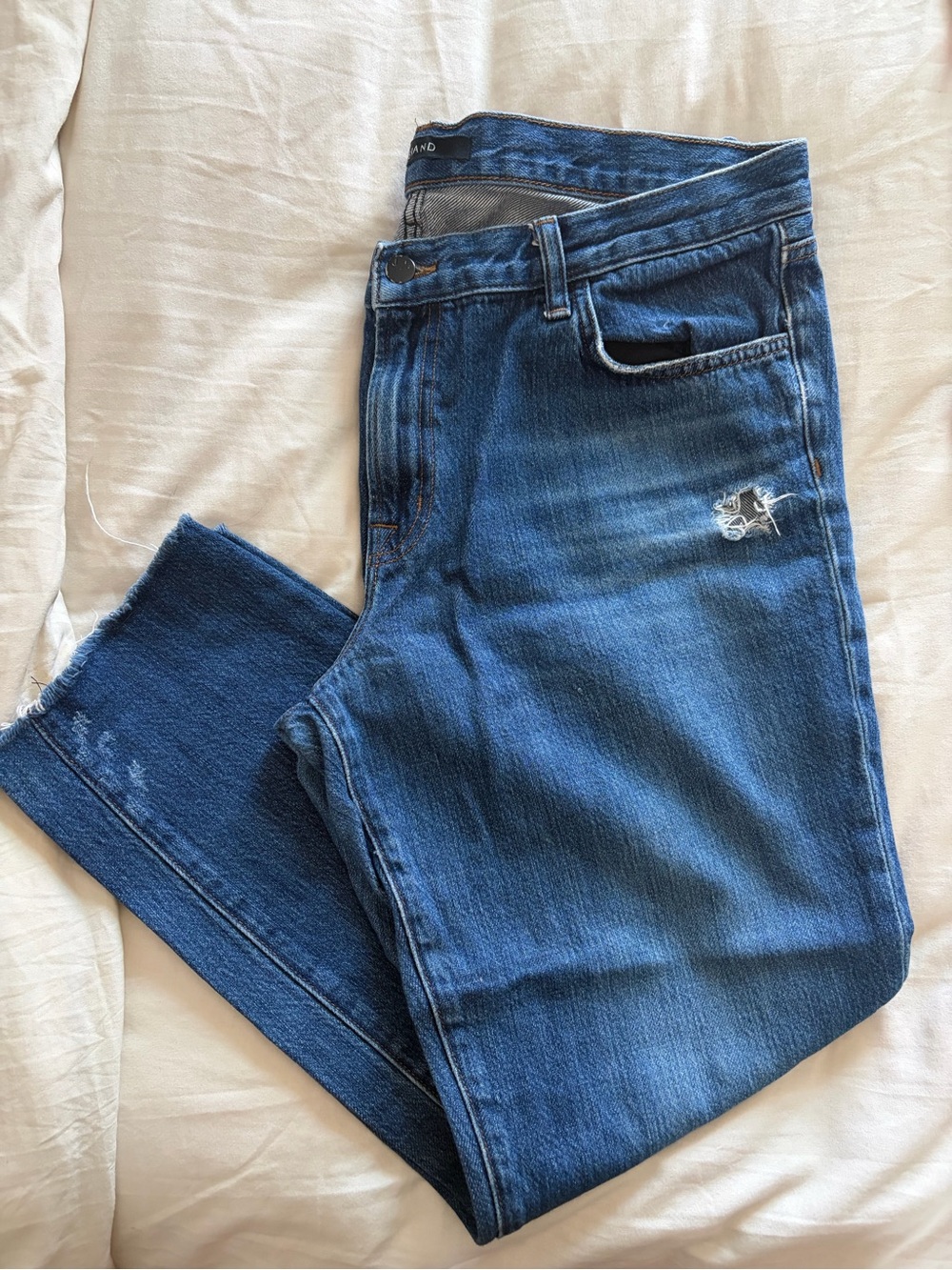 J Brand Womens Straight Denim Jeans in Medium Blue